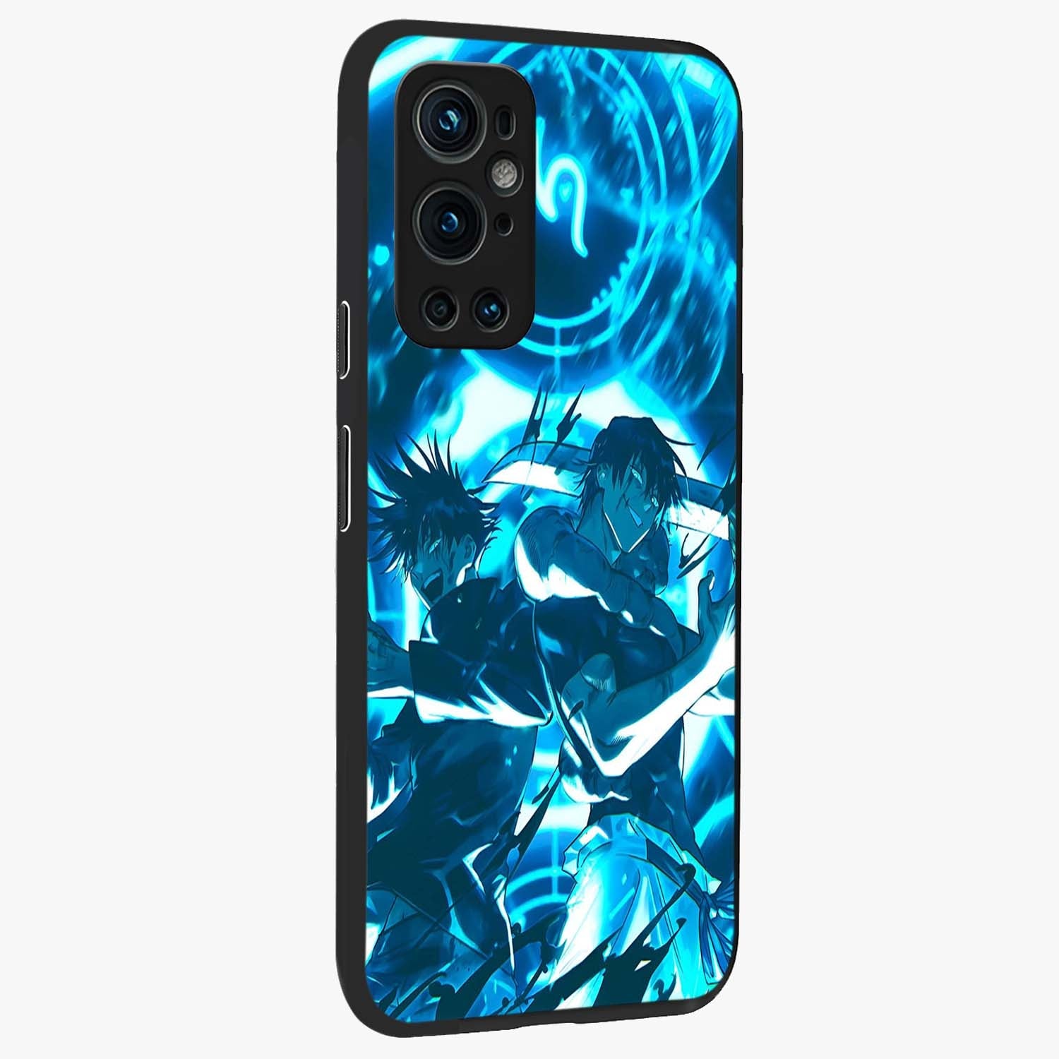 Cursed Energy Clash Glass Case upright view showcasing dramatic clash artwork with bold supernatural theme.
