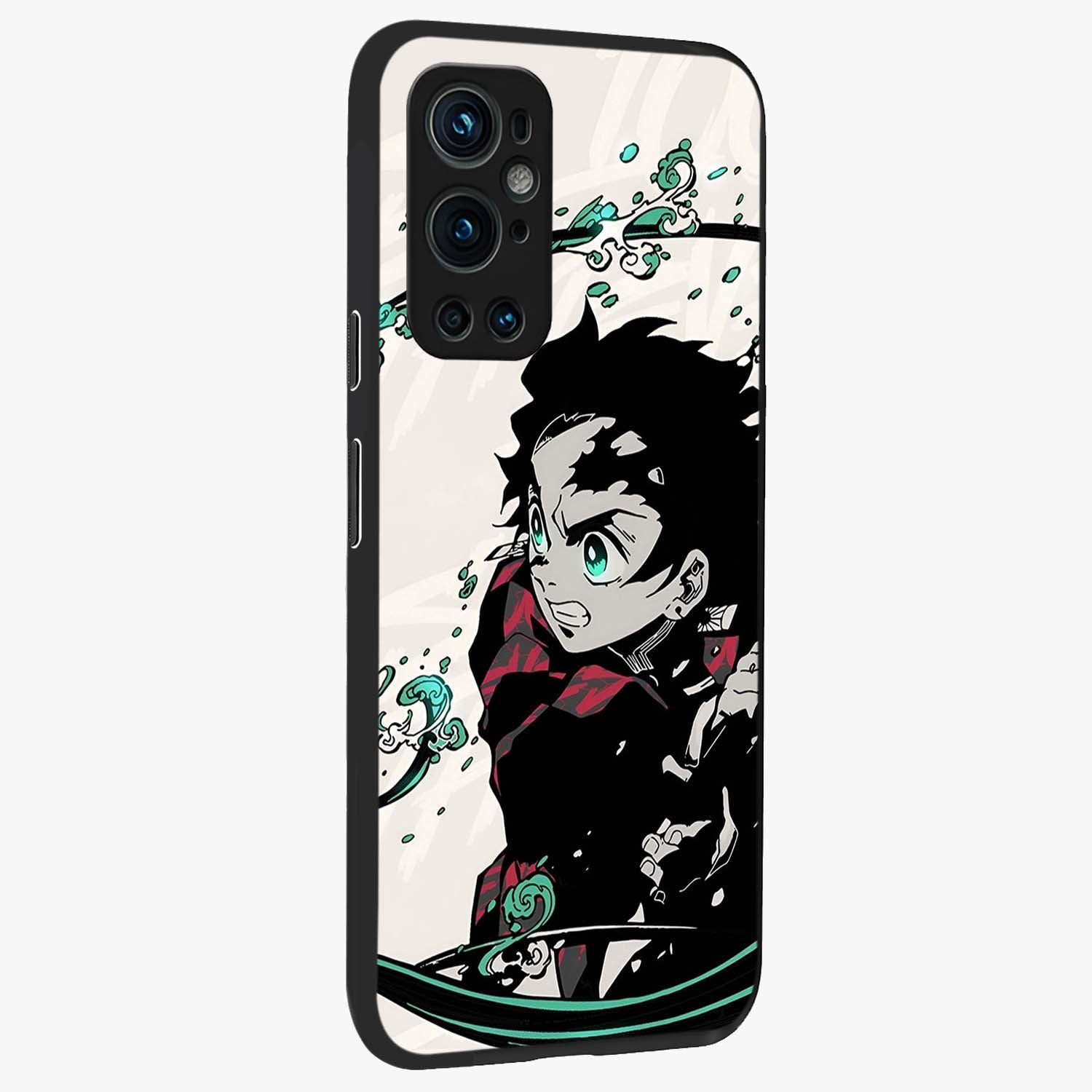 Demon Slayer Glass Case upright view showcasing powerful anime artwork with intense warrior theme.