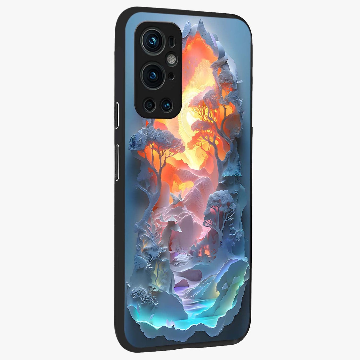 Glow Forest Portal Glass Case upright view showcasing enchanted forest portal artwork with fantasy nature theme.
