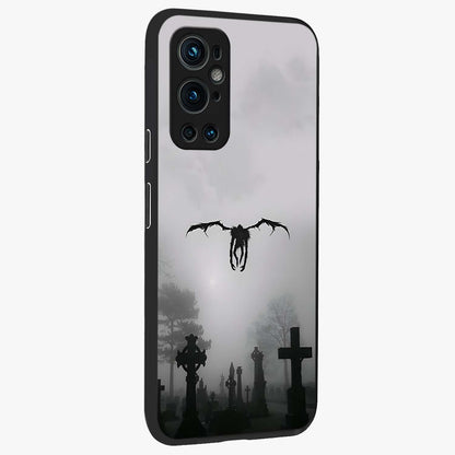 Graveyard Shadow Descent Glass Case upright view showcasing haunting graveyard artwork with dramatic dark theme.
