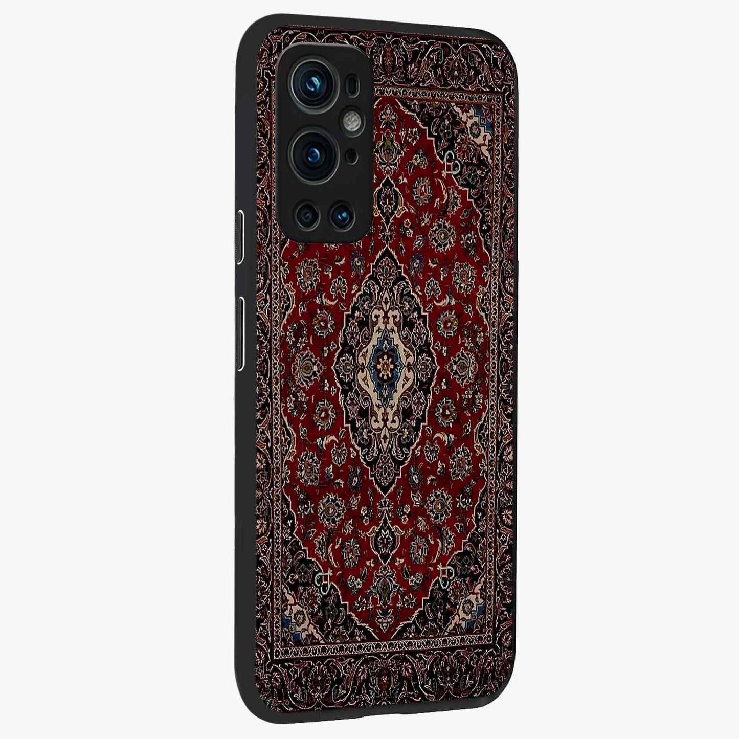 Heritage Carpet Royale Glass Case upright view showcasing detailed ornamental artwork with luxurious traditional theme.