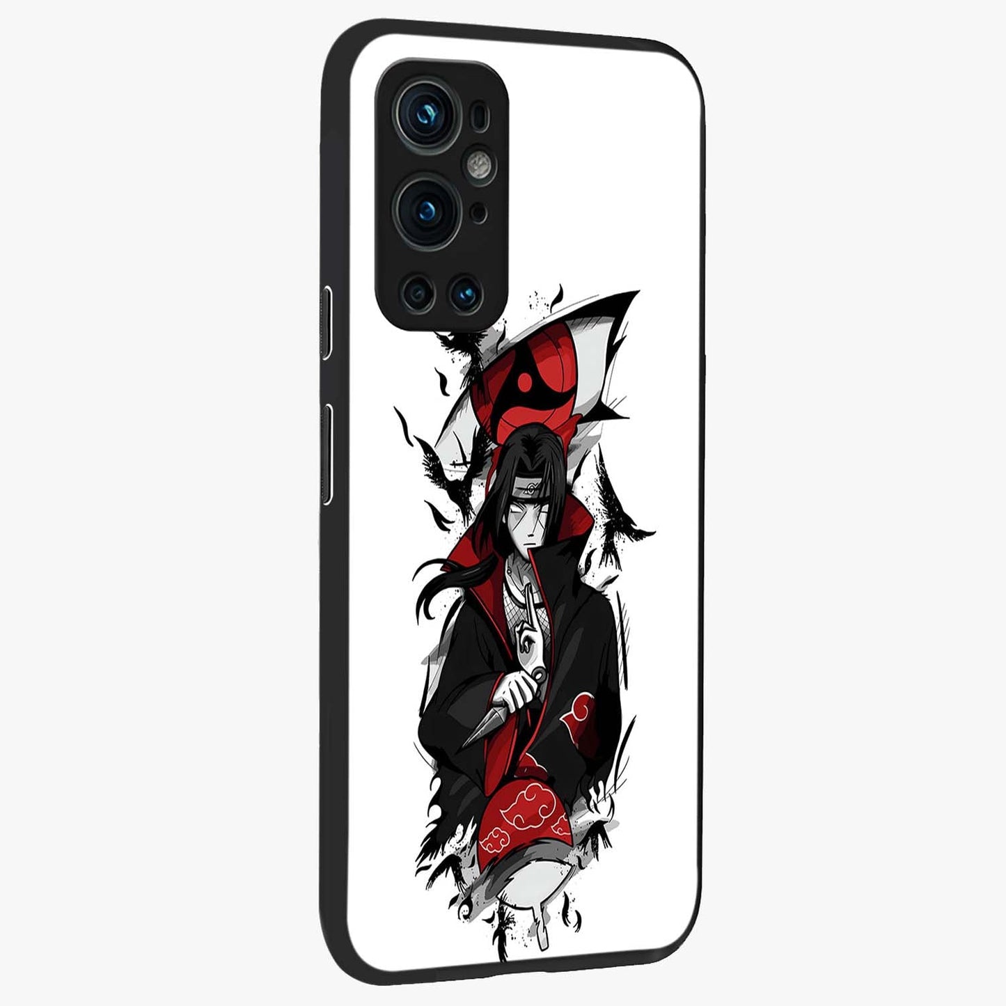 Itachi Limited Edition Naruto Anime Glass Case upright view showcasing intense anime artwork with powerful character theme.