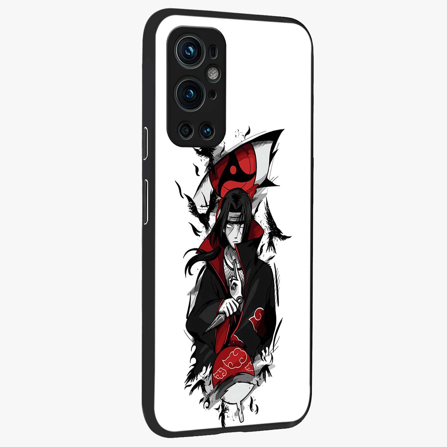 Itachi Limited Edition Naruto Anime Glass Case upright view showcasing intense anime artwork with powerful character theme.