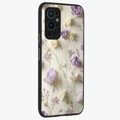 Lilac Breeze Harmony Glass Case upright view showcasing delicate lilac artwork with peaceful floral theme.
