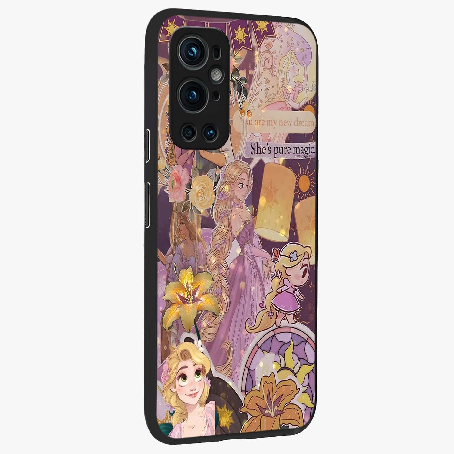 Magical Tangled Dream Glass Case upright view showcasing enchanting artistic artwork with dreamy fantasy theme.