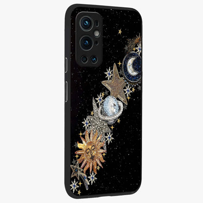 Pearls Universe Object Glass Case upright view showcasing decorative pearl themed artwork with cosmic elegance.