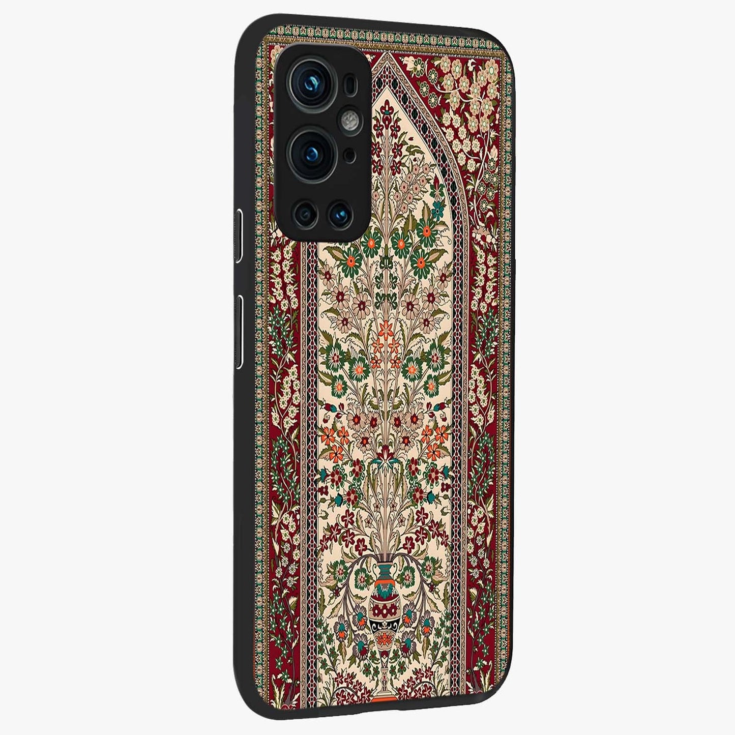 Persian Inspired Glass Case upright view showcasing decorative Persian artwork with rich heritage theme.