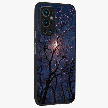 Twilight Sakura Serenade Glass Case upright view showcasing beautiful cherry blossom artwork with serene evening theme.