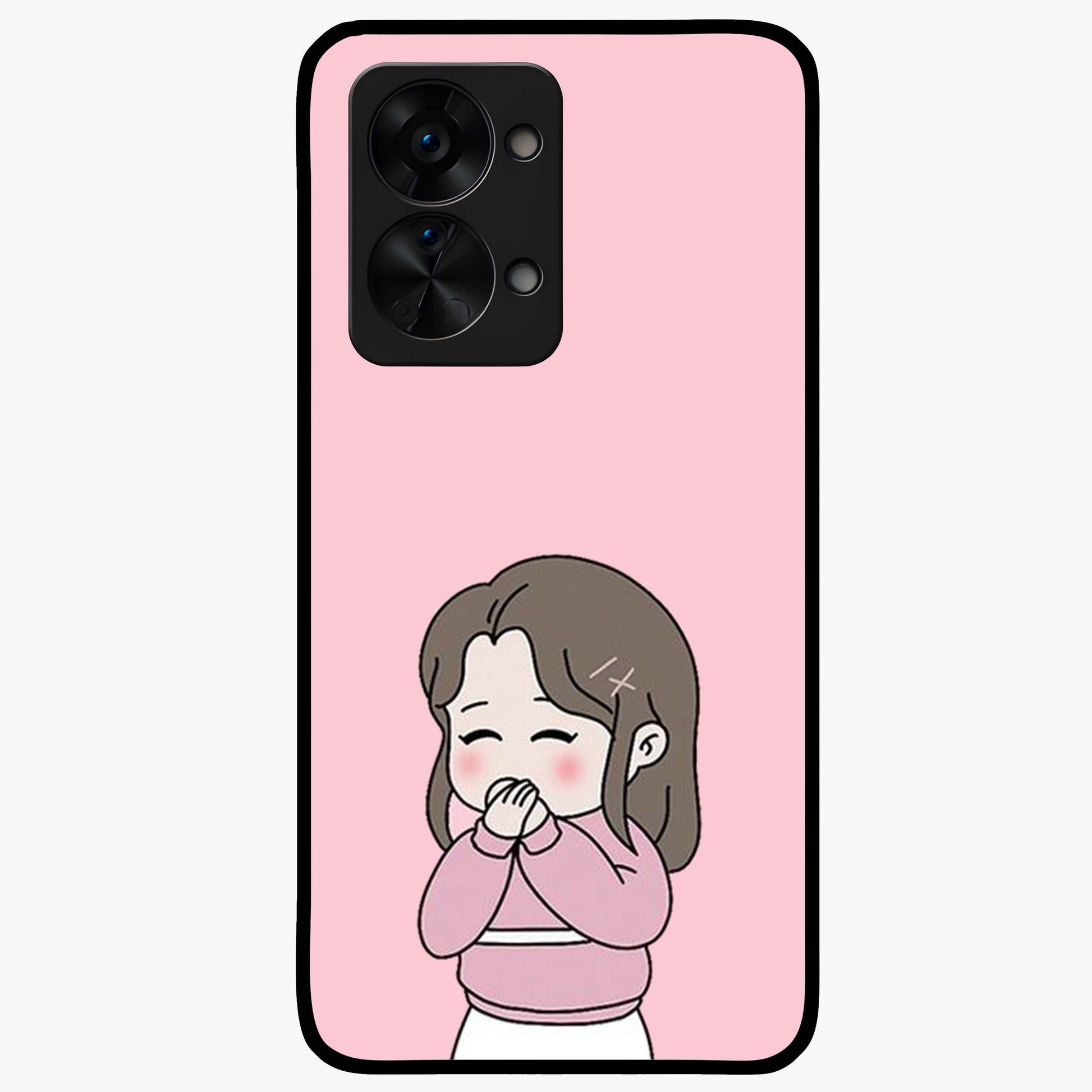 Blush Mosaic Bloom Glass Case for 1+Nord 2T artistic front view featuring mosaic style floral artwork