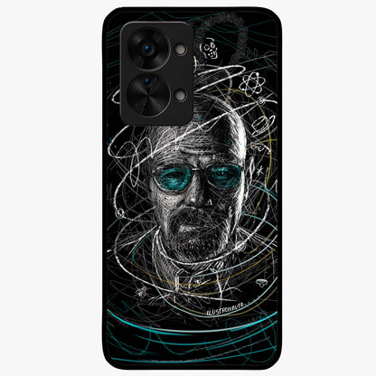 Chaotic Mind Genius Glass Case for 1+Nord 2T bold front view featuring expressive abstract typography artwork