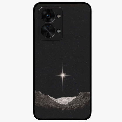Cosmic Dream Night Glass Case for 1+Nord 2T dreamy front view featuring deep night sky artwork with glowing stars