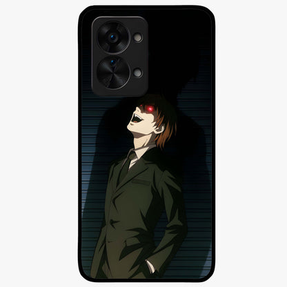 Crimson Shadow King Glass Case for 1+Nord 2T striking front view featuring bold shadow inspired crimson artwork