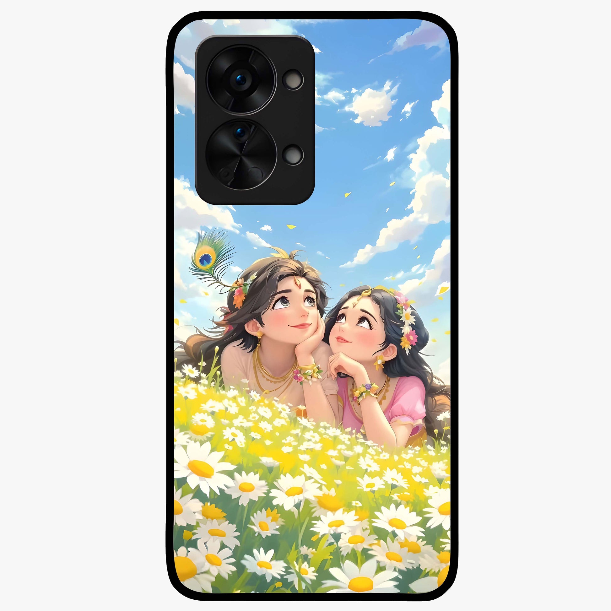 Daisy Daydream Love Glass Case for 1+Nord 2T soft front view featuring romantic daisy floral artwork