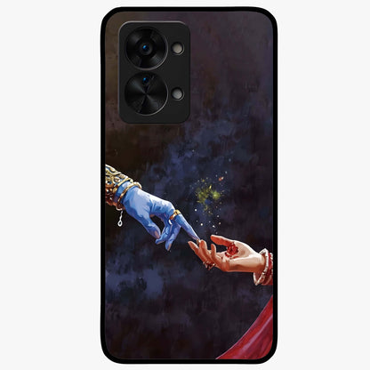 Divine Touch Eternal Glass Case for 1+Nord 2T graceful front view featuring timeless spiritual artwork