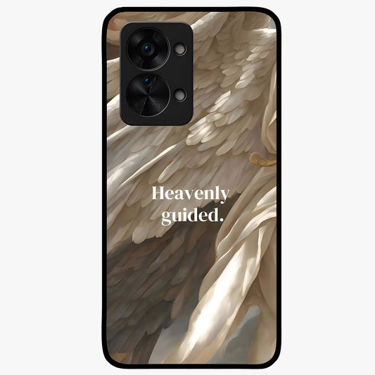 Divine Winged Grace Glass Case for 1+Nord 2T graceful front view featuring timeless spiritual artwork