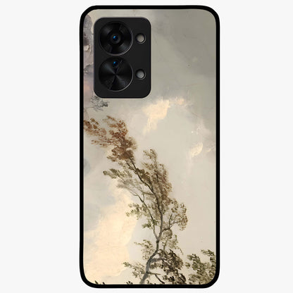 Dreamlike Wind Field Glass Case for 1+Nord 2T serene front view featuring flowing meadow artwork with soft wind inspired tones