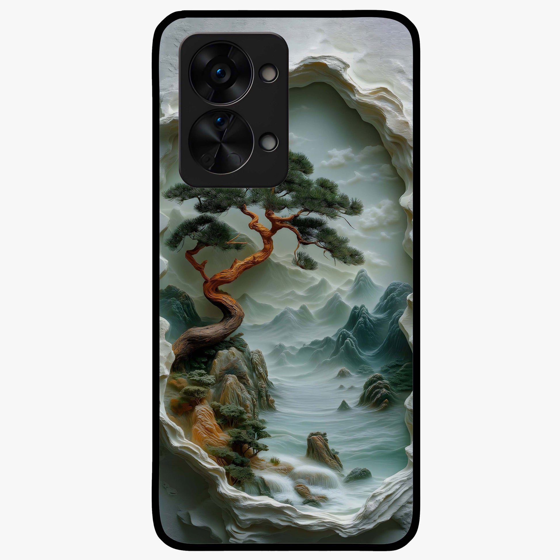 Eternal Nature Spirit Glass Case for 1+Nord 2T serene front view featuring earthy nature inspired artwork