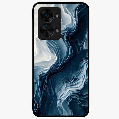 Ethereal Paper Marble Glass Case for 1+Nord 2T artistic front view featuring subtle marble inspired artwork