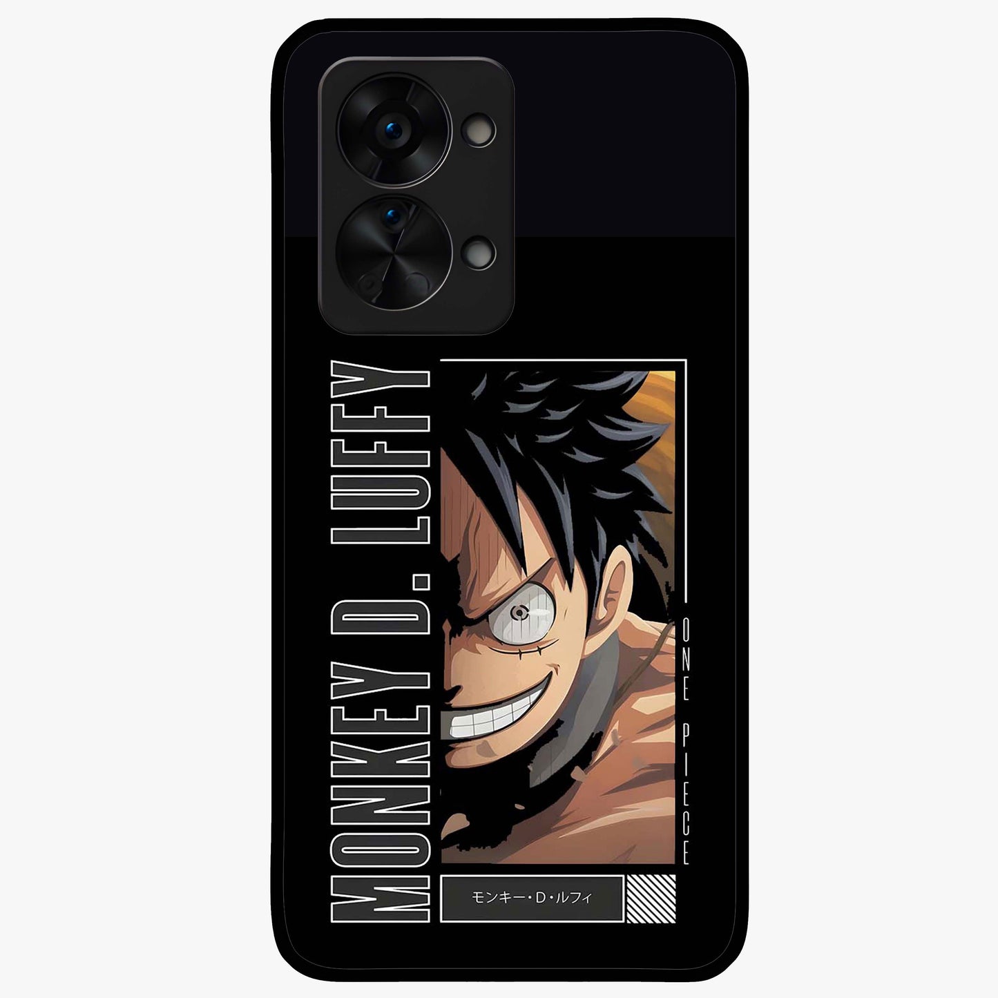 Fearless Pirate Smile Glass Case for 1+Nord 2T edgy front view featuring pirate inspired artwork with bold expression