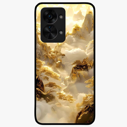 Gates of Illumination Glass Case for 1+Nord 2T dramatic front view featuring glowing gateway inspired artwork