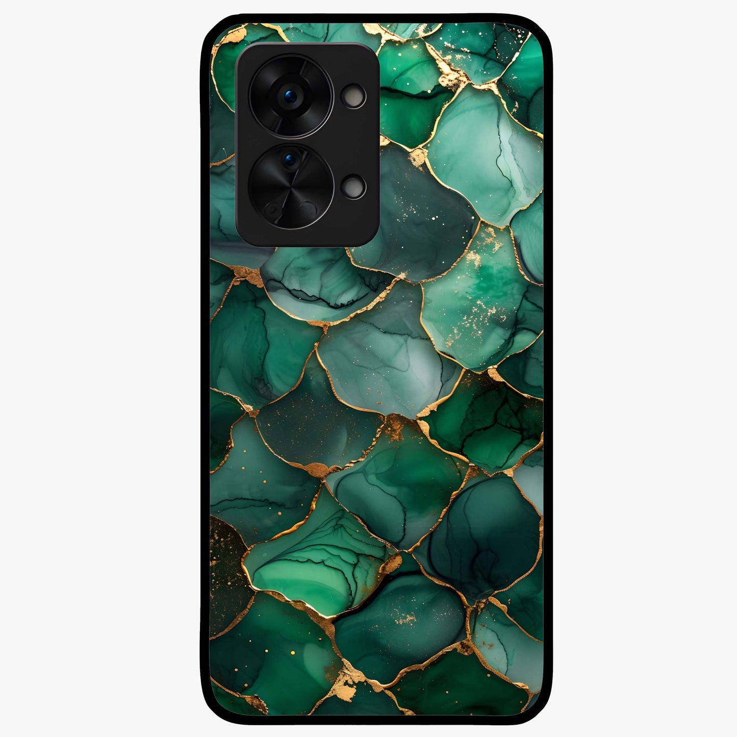Geometric Polyester Pattern Glass Case for 1+Nord 2T modern front view featuring abstract geometric pattern artwork