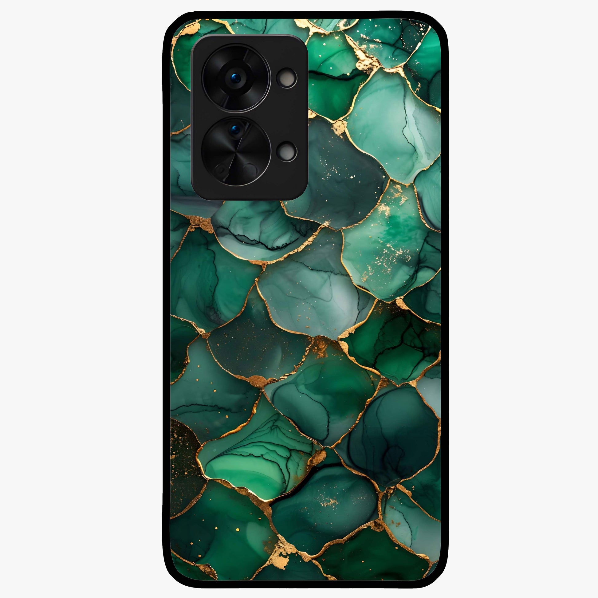 Geometric Polyester Pattern Glass Case for 1+Nord 2T modern front view featuring abstract geometric pattern artwork