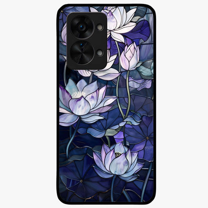 Gloss Petal Rush Glass Case for 1+Nord 2T bold front view featuring dynamic floral artwork with glossy appeal