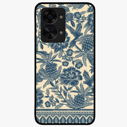 Heirloom Wild Bloom Glass Case for 1+Nord 2T elegant front view featuring vintage inspired wild floral artwork
