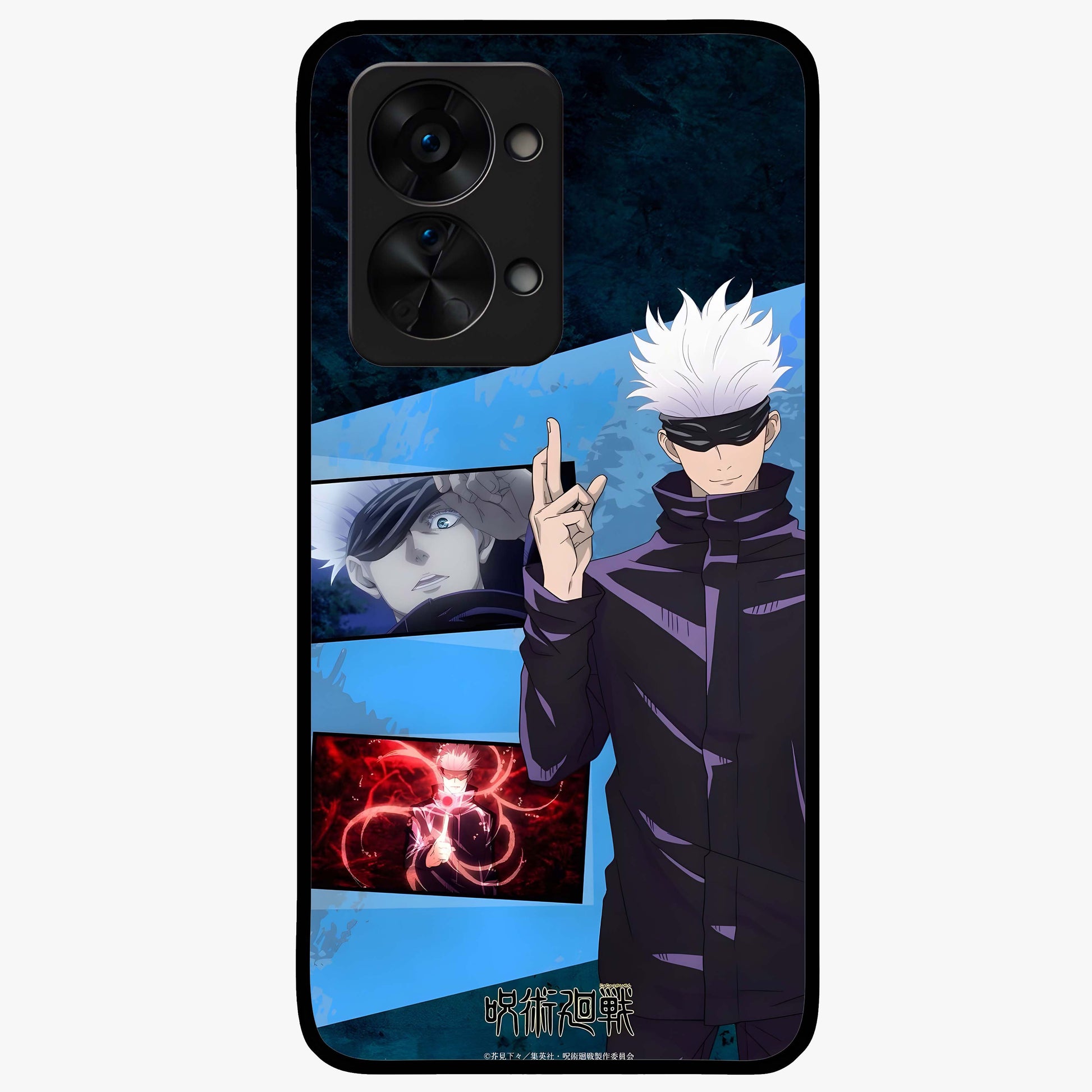 Infinite Curse Sorcerer Glass Case for 1+Nord 2T showing full back design in clean flat view with dark sorcerer artwork and glossy glass finish.