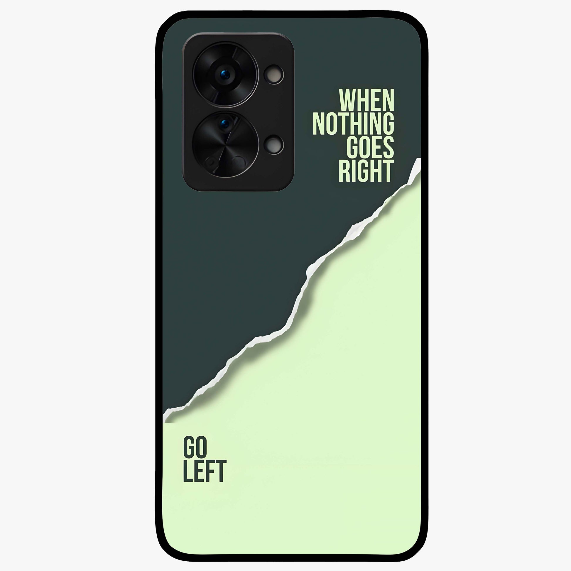Let Go Quote Glass Case for 1+Nord 2T minimalist front view featuring motivational typography artwork