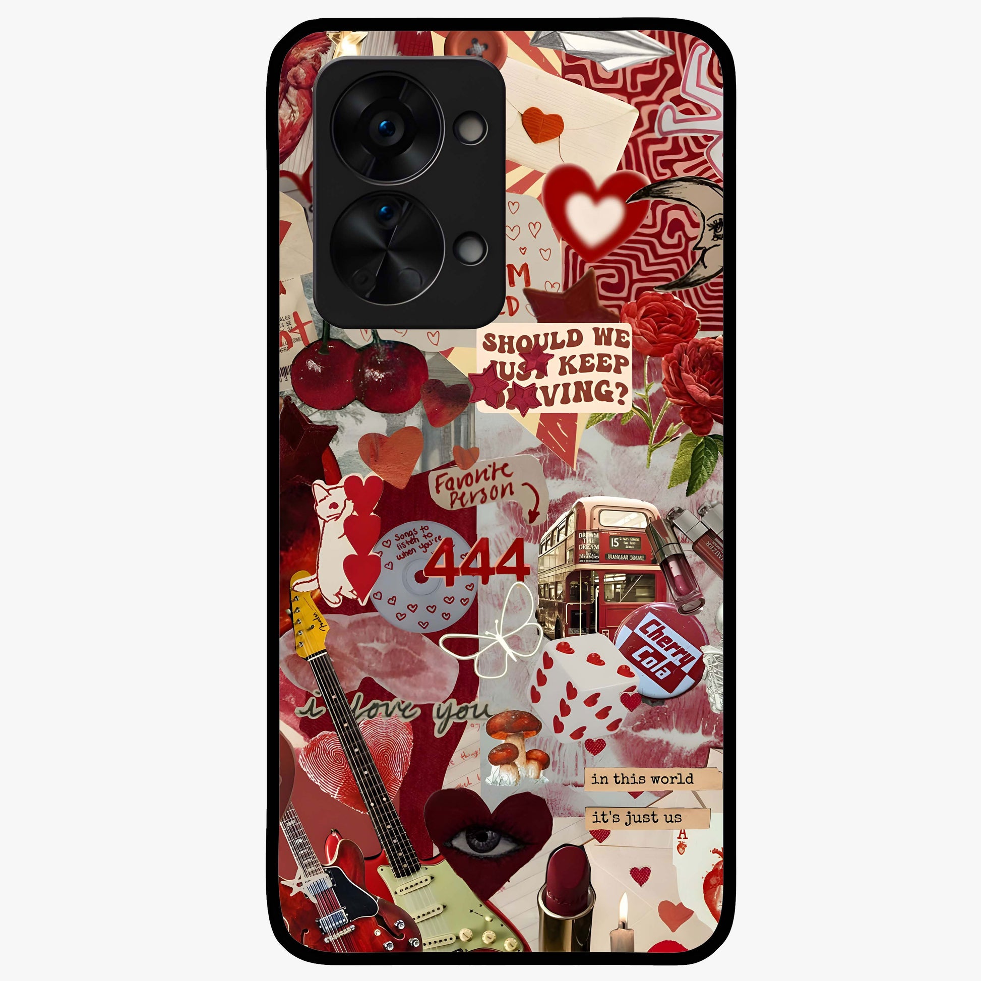Lover’S Red Chaos Glass Case for 1+Nord 2T bold front view featuring intense red artistic artwork