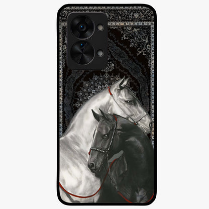 Majestic Ride Legacy Glass Case for 1+Nord 2T bold front view featuring dynamic ride inspired artwork
