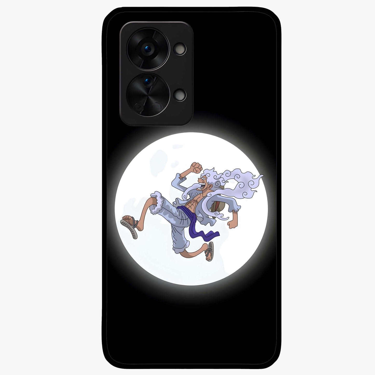 Moonlit Freedom Dance Glass Case for 1+Nord 2T artistic front view featuring expressive silhouette artwork under moonlight