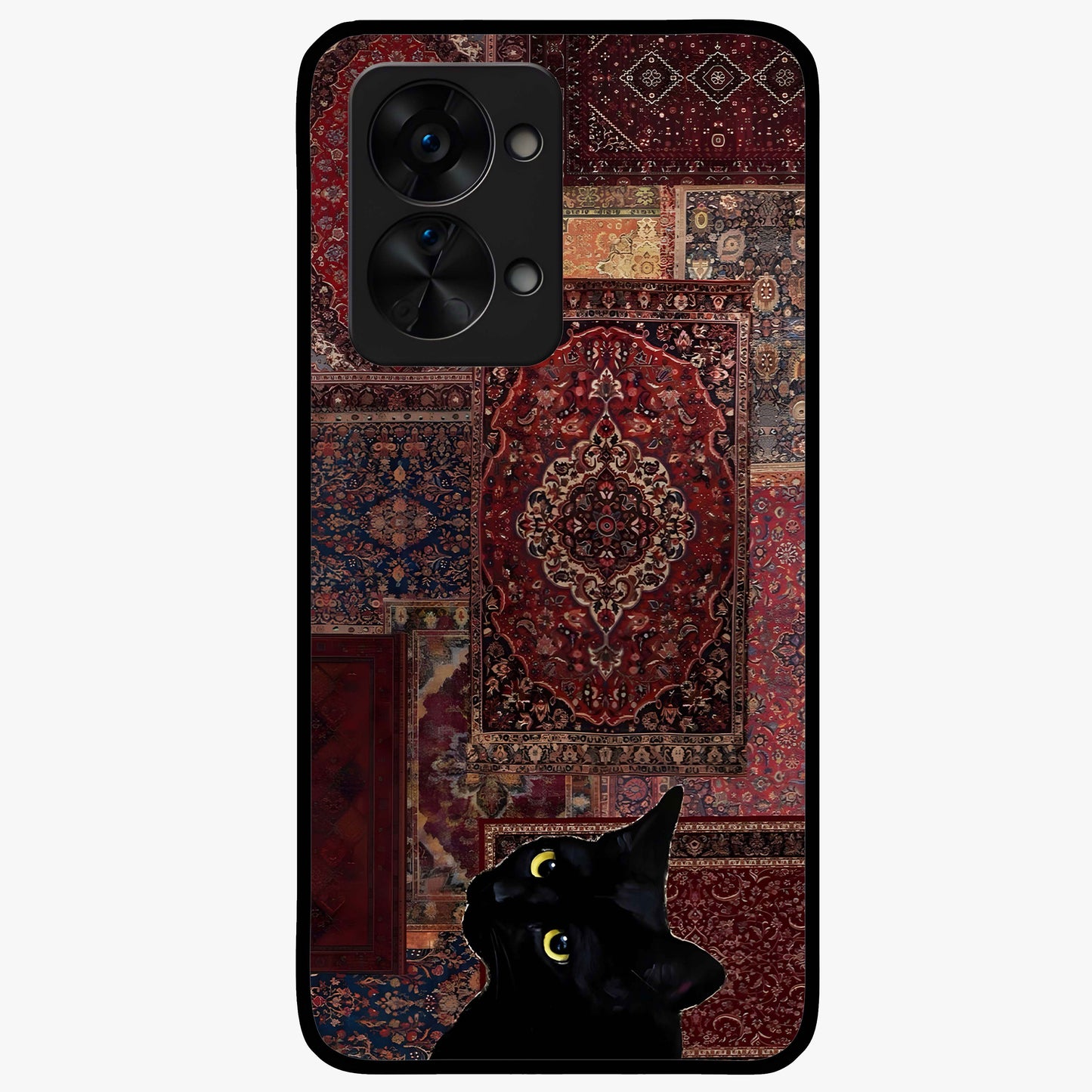 Regal Magic Cat Apple Glass Case for 1+Nord 2T playful front view featuring charming cat artwork with whimsical theme