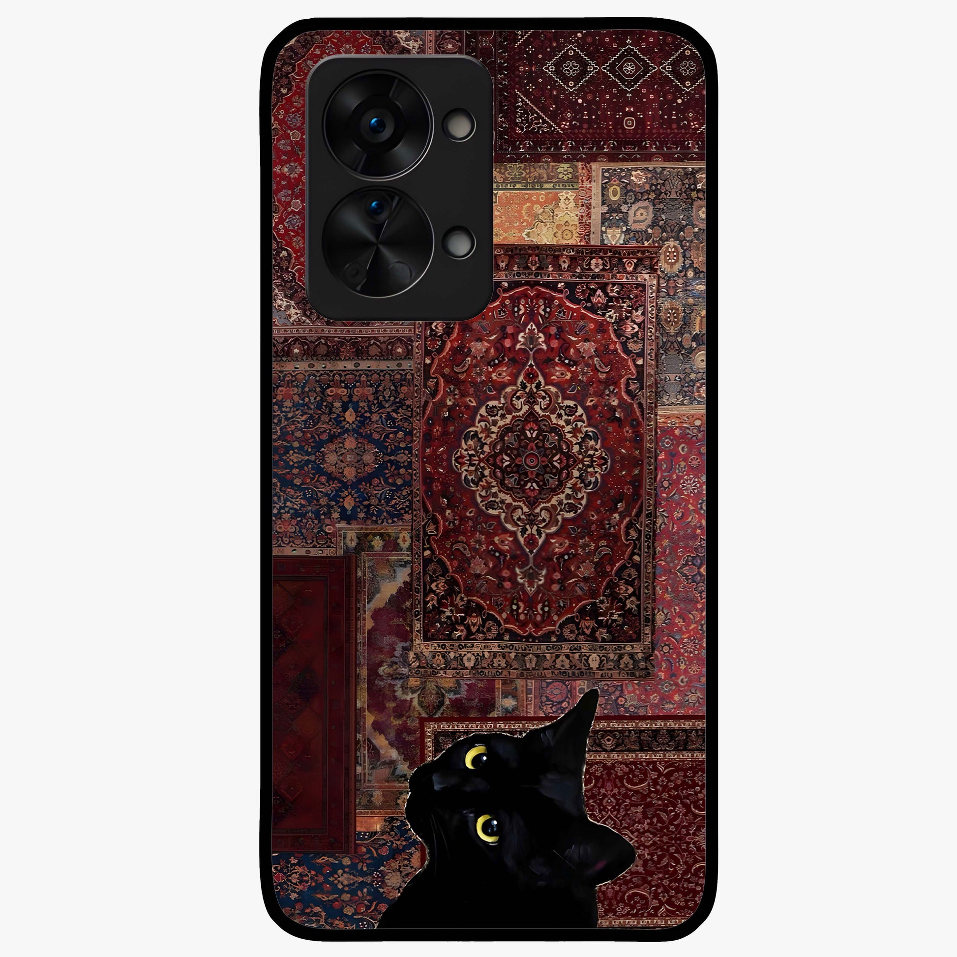 Regal Magic Cat Apple Glass Case for 1+Nord 2T playful front view featuring charming cat artwork with whimsical theme