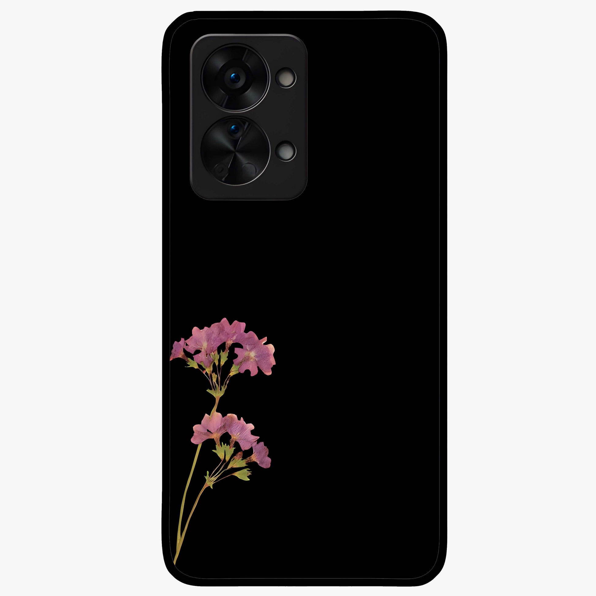 Riching Lavender Flower Glass Case for 1+Nord 2T soft front view featuring elegant lavender floral artwork
