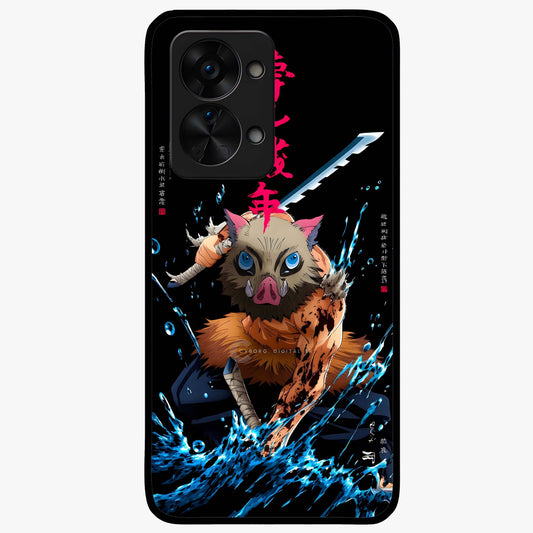 Savage Blade Warrior Glass Case for 1+Nord 2T intense front view featuring fierce warrior inspired artwork