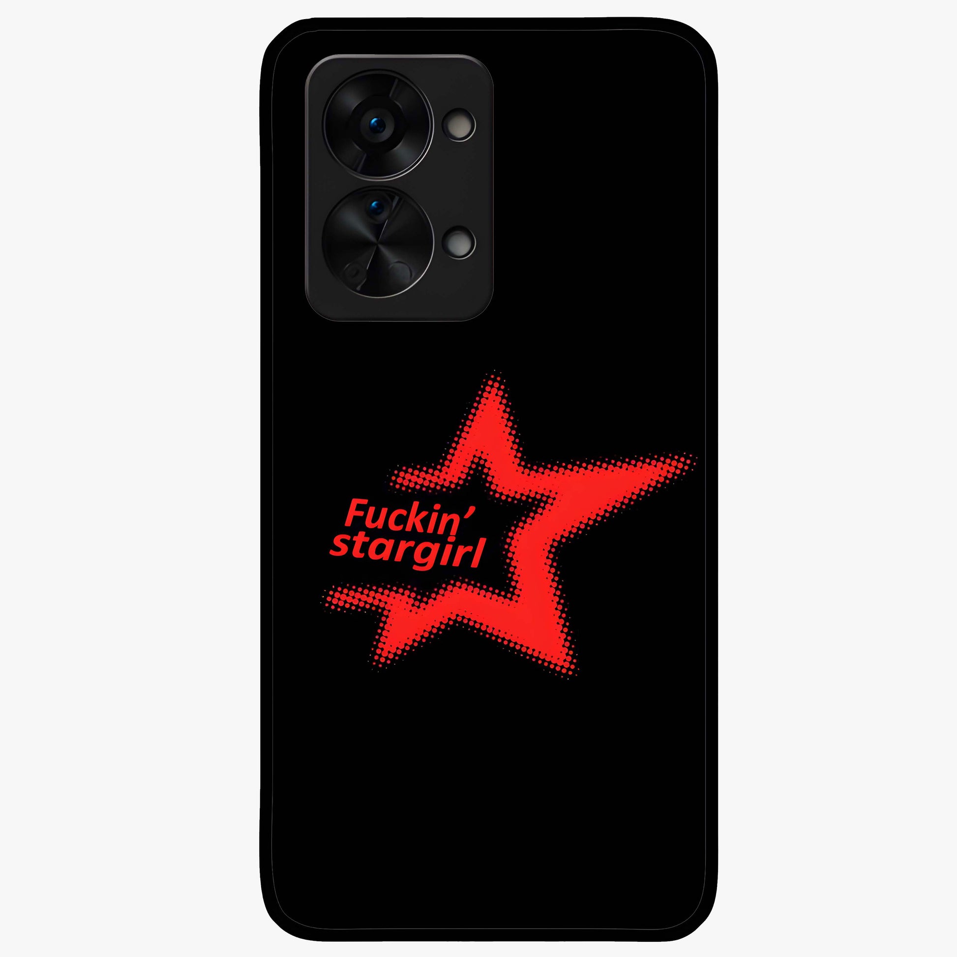 Starboy and Stargirl Energy Glass Case for 1+Nord 2T artistic front view featuring celestial couple inspired artwork