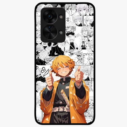 Thunder Smile Hero Glass Case for 1+Nord 2T bold front view featuring powerful hero inspired artwork with electric tones