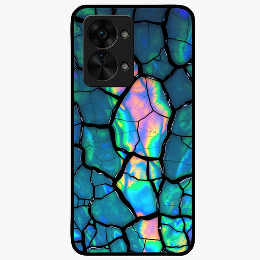 Tropical Wing Vibe Glass Case for 1+Nord 2T vibrant front view featuring wing inspired artwork with tropical colors