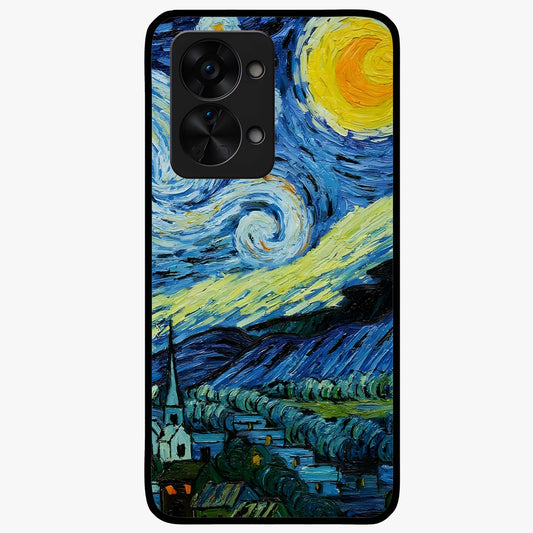 Van Gogh Art Glass Case for 1+Nord 2T artistic front view featuring painterly inspired classic artwork