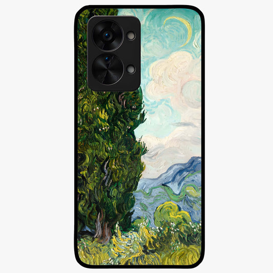 Van Gogh Vintage Art Glass Case for 1+Nord 2T elegant front view featuring classic vintage inspired artwork