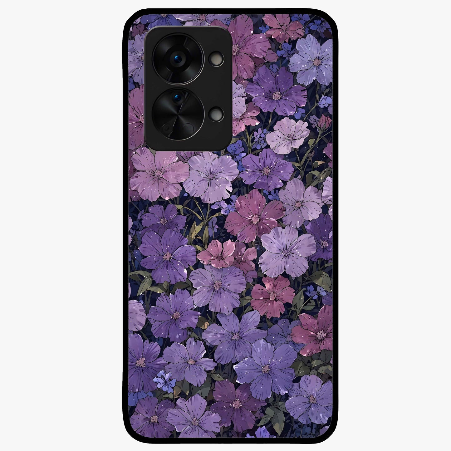 Velvet Bloom Tapestry Glass Case for 1+Nord 2T elegant front view featuring rich floral tapestry artwork