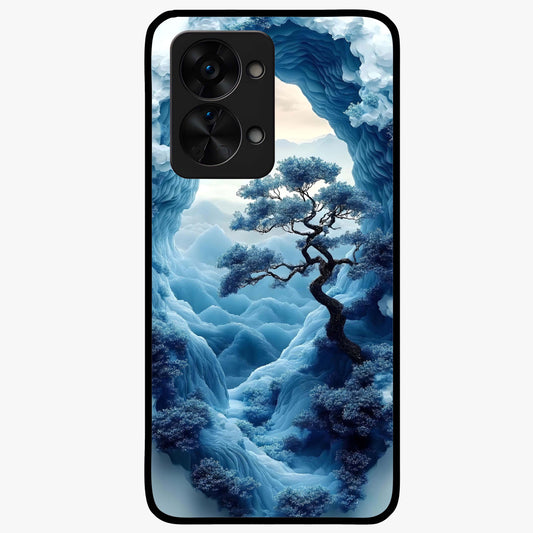 Winter Gate View Glass Case for 1+Nord 2T serene front view featuring snowy gate landscape artwork