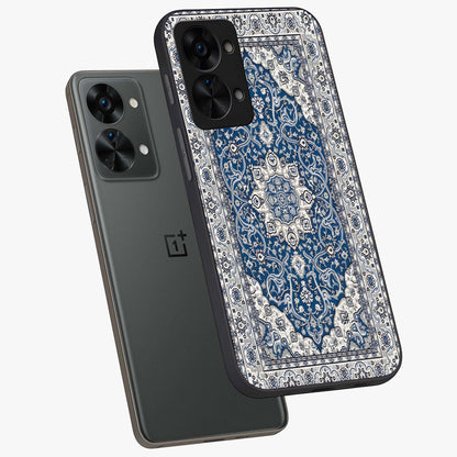 Blue Palace Dream Glass Case for 1+Nord 2T angled mockup showcasing glossy finish and luxurious architectural detailing