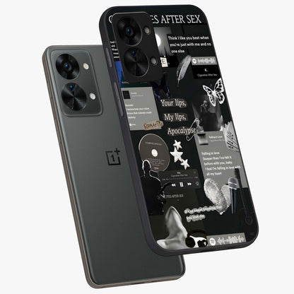 Midnight Love Glass Case for 1+Nord 2T angled mockup showcasing glossy finish and warm luminous tones