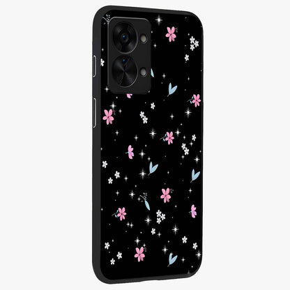Black Aesthetic Wallpapers Glass Case for 1+Nord 2T side perspective highlighting sleek edges and premium dark design