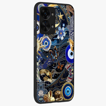 Celestial Blessing Shield Glass Case for 1+Nord 2T side perspective highlighting intricate blessing shield details