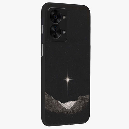 Cosmic Dream Night Glass Case for 1+Nord 2T side perspective highlighting vibrant star detailing and premium build