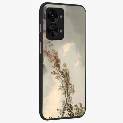 Dreamlike Wind Field Glass Case for 1+Nord 2T side perspective highlighting smooth gradients and premium edge finish